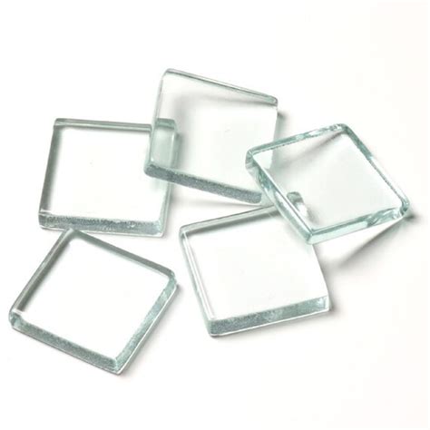 40 Clear Square Glass Tiles 7 8 Inch Mosaic Tile