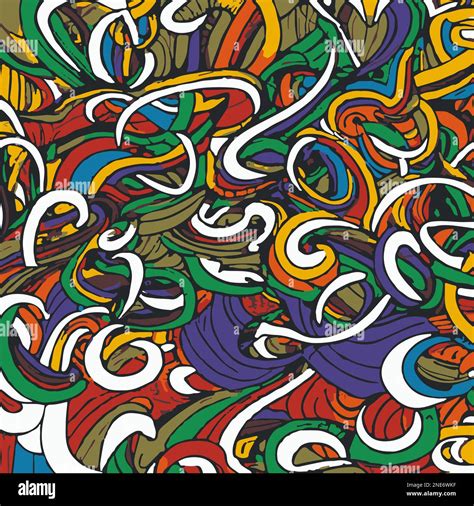 Randomly Colourful Waves Handmade Vector Art Stock Vector Image And Art