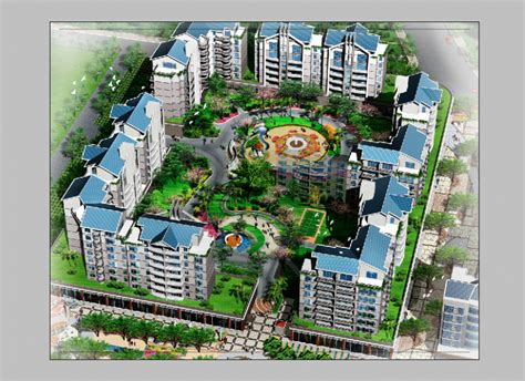 Residential Area City Plan Detail 3d Model Elevation Photoshop File