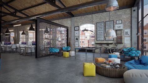 This office is decorated with artwork and fan letters, along with the tumblrbots. Loft Office Design Loft Office Design 20 Creative ...