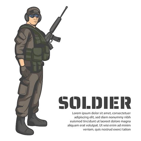 Premium Vector Army Or Soldier Character Vector