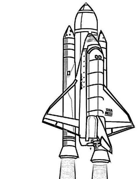 Coloriages Navette Spatiale Transport Dessins Colorier Page