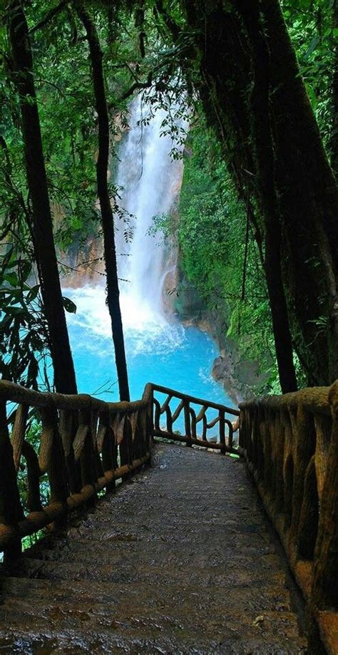Waterfall Of Celeste River Tenorio Volcano National Park Alajuela