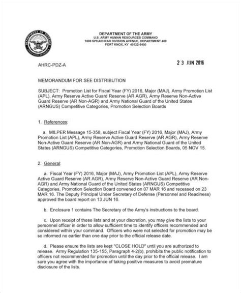 › army promotion recommendation examples. FREE 8 Board Memo Templates in PDF