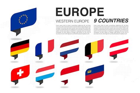 Premium Vector Western Europe Flag Pin Flat Design