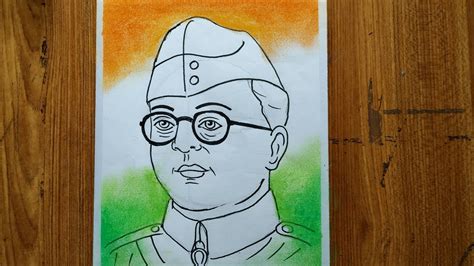 How To Draw Subhash Chandra Bose Step By Step Netaji Subhash Chandra Bose Drawing How To Draw