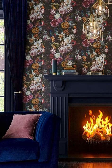 JEWEL TONE FLORAL WALLPAPER