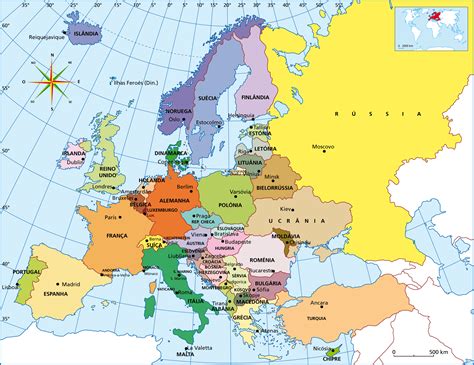 Mapa Europa Com Capitais Educa O Online