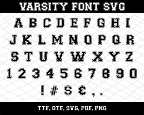 Sport Font Svg Varsity Font Svg Sport Cut Files Alphabet Svg College