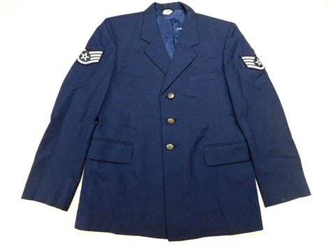 Us Air Force Military Uniform Polywool Dress Blue Service Coat Jacket