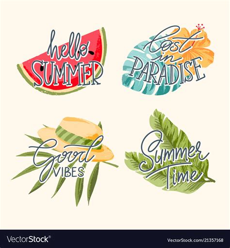 Tropical Summer Lettering Royalty Free Vector Image