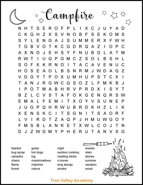 Free Printable Camping Word Search Printable Templates
