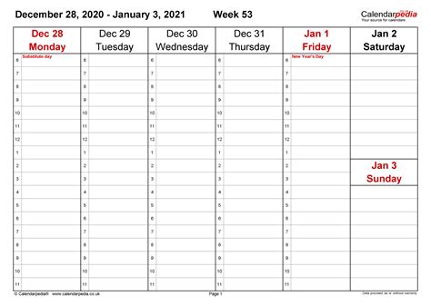 Microsoft excel free calendar 2021 template. Weekly calendar 2021 UK - free printable templates for Excel
