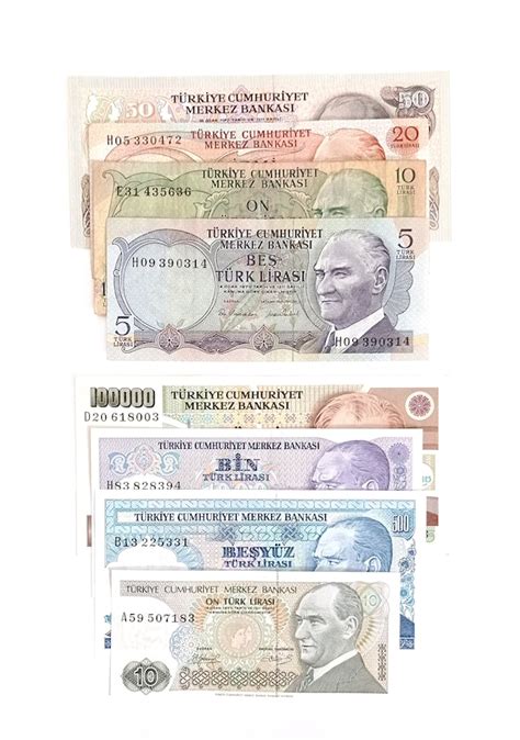 6 7 Emisyon 8 Adet Eskı Kağıt Para Türk Lirası Eski Para Fiyatları