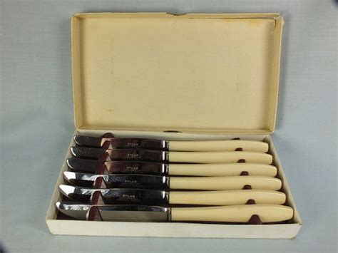 Set Of Six Vintage English Dessert Table Knives Atlas Brand By The