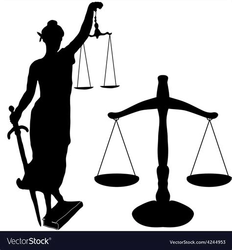 Justice Statue And Libra Royalty Free Vector Image