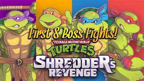 Tmnt Shredders Revenge First 8 Boss Fights Youtube