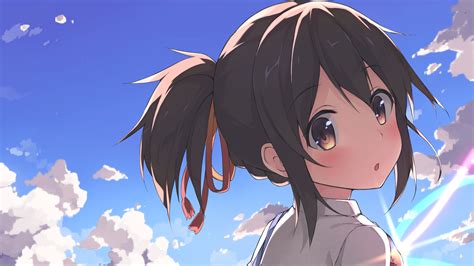 Anime Girl With Dark Brown Hair In A Ponytail