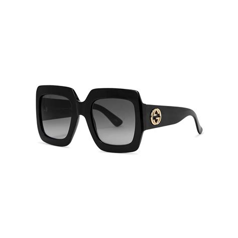 gucci black oversized square frame sunglasses editorialist