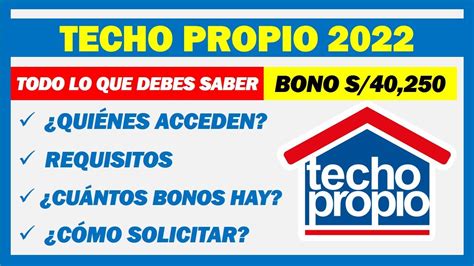 TECHO PROPIO 2022 Todo Lo Que Tienes Que Saber YouTube