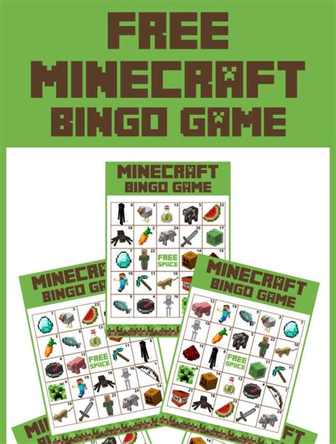 Free Printable Minecraft Bingo Cards Free Printable Templates