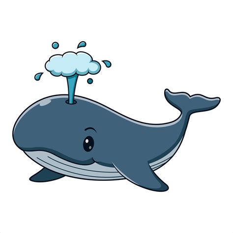 Cute Whale Vector Icon Illustration Whale Mascot Cartoon Character