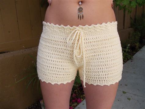 Crochet Shorts High Cut Shorts Beach Shorts Custom Order Etsy Uk