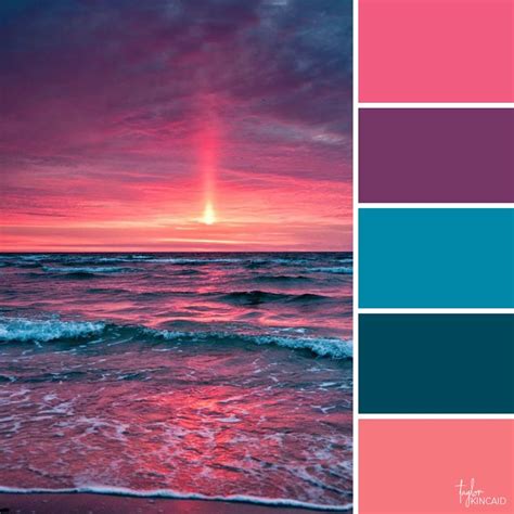 Ocean Sunset Colors Sunset Color Palette Blue Color Schemes Color