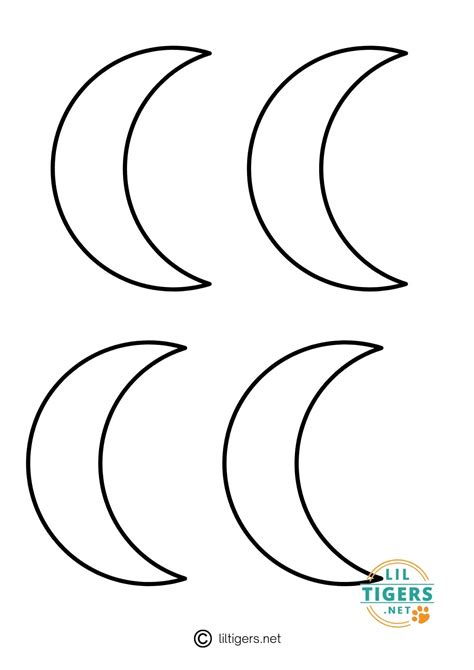 Printable Moon Template Large Crescent Moon Cutout 9 Inch Crescent Moon