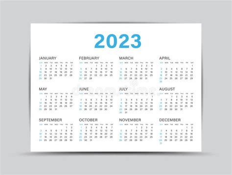 Calendário 2023 2024 E 2025 Conjunto De Vetores Coloridos Em Inglês