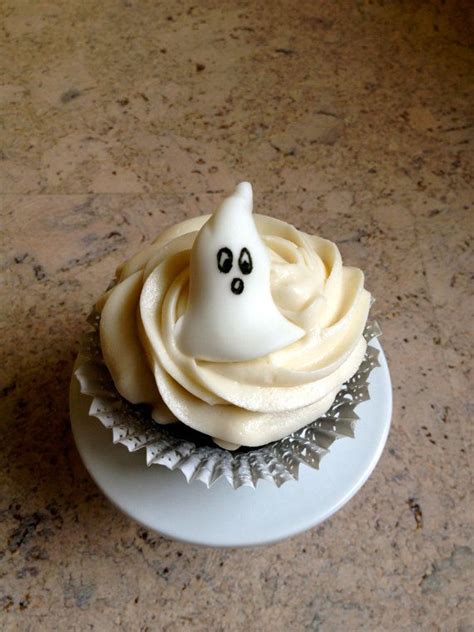 Halloween Ghost Qty 12 Handmade Edible Fondant Cupcake Etsy
