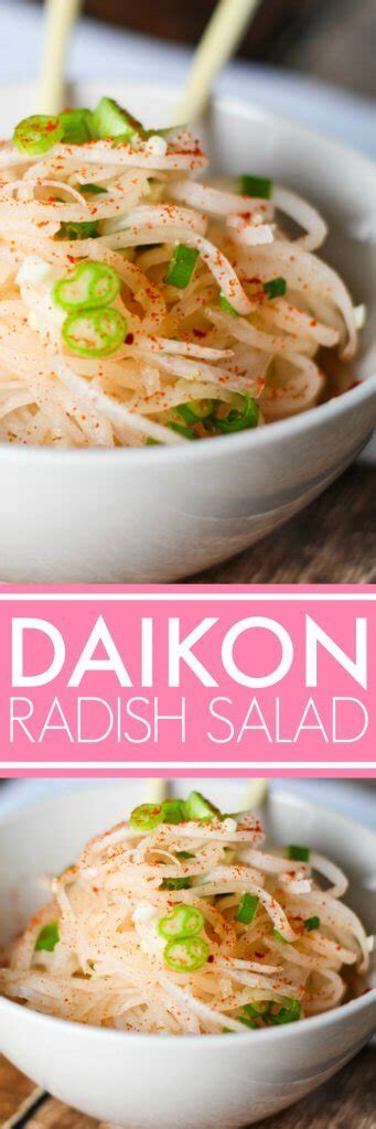A long white crunchy vegetable from the radish family, daikon is similar in appearance to fresh horseradish but packs a lighter peppery punch similar to watercress. Daikon Radish Salad | Platings&Pairings