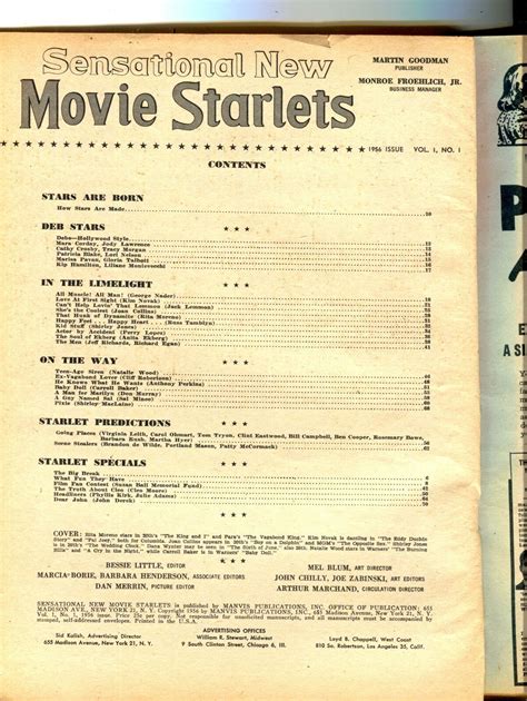 Sensational New Movie Starlets No1 Carroll Baker Rita Moreno Kim Novak 1956 Books Comics