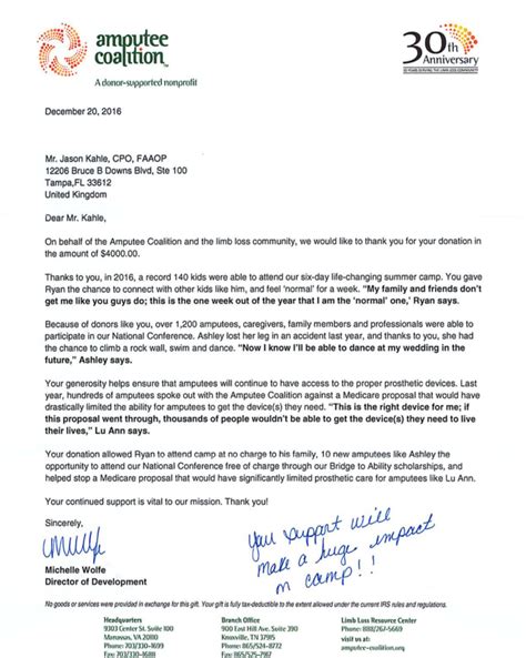 A donation thank you letter can also double as the official donation receipt that the donor will need if they are going to claim their donation as a tax deduction (see the irs guidelines). News - PARR Foundation