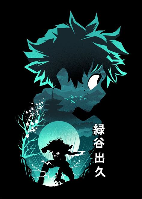 Anime Hero Deku Metal Poster Dan Fajardo Displate Hero