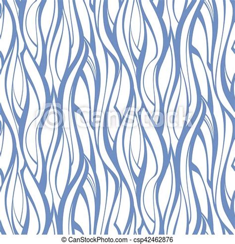Seamless Pattern With Blue Wavy Lines Vector Seamless Pattern With