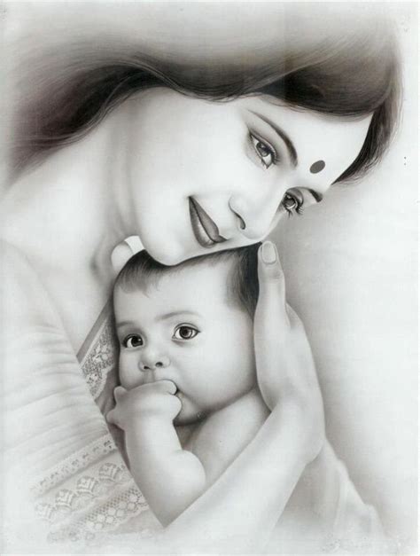 60 Simple Pencil Mother And Child Drawings Baby Art Pictures Mother