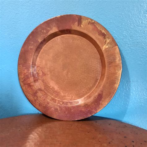 Pure Copper Decorative Charger Plate 11 3 4 Diameter