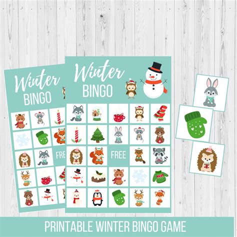 Winter Printable For Kids Snowman Bingo Cards Party Game For Etsy
