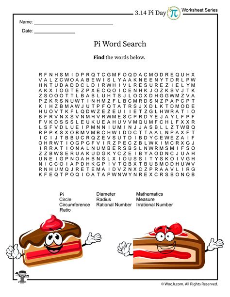Pi Or Pie Word Search Word Search Printable