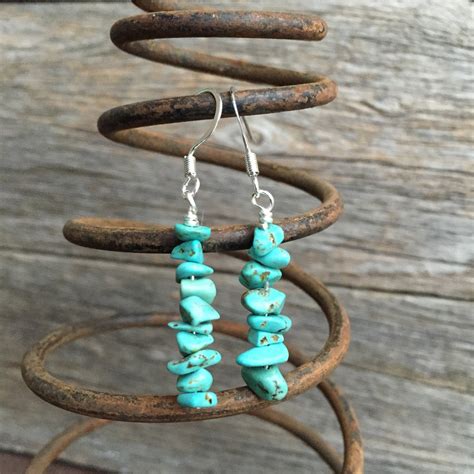 Dangle Turquoise Earrings By Sandplumsouldesigns On Etsy