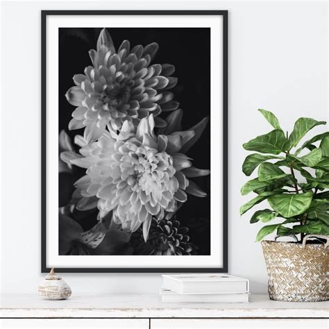 Black And White Photography Flower Wall Art Botanical Etsy Uk