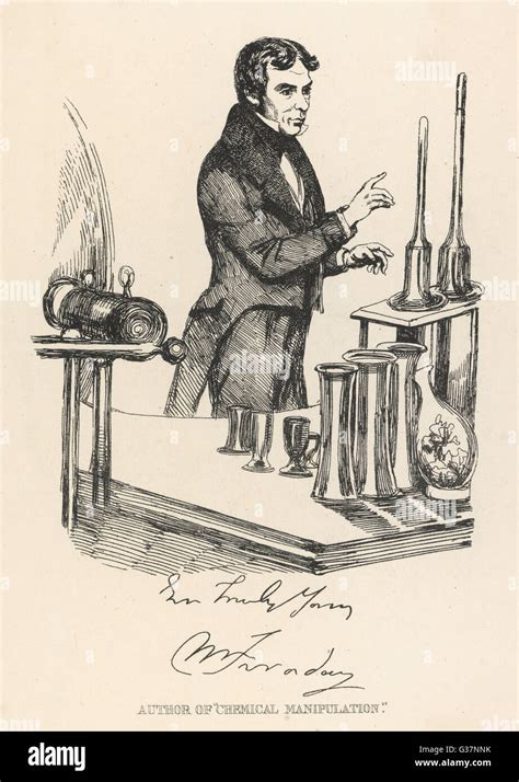 Michael Faraday English Scientist In His Laboratory Date Circa S