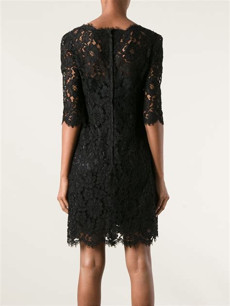 Lyst Dolce And Gabbana Lace Mini Dress In Black