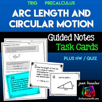 Section 4.7 inverse trig functions period _. Arc Length and Circular Motion for PreCalculus ...
