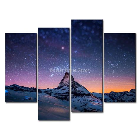 3 Piece Fresh Look Color Wall Art Painting Starry Night