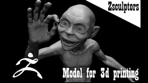 Gollum Sculpting Time Lapse Zbrush For 3d Printing Youtube
