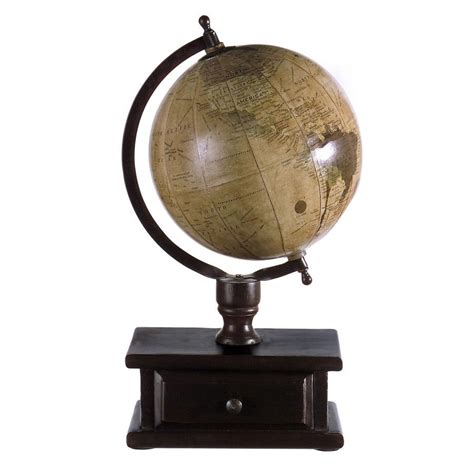 Imax Small Desktop World Globe With Storage 5412 Globe Decor World