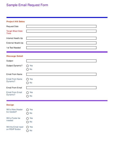 Sample Email Request Form