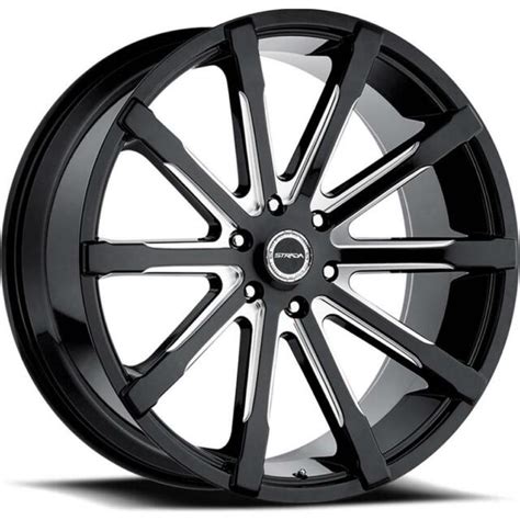 24 Inch 24x10 Strada Osso Black Milled Wheels Rims 5x115 15 Ebay
